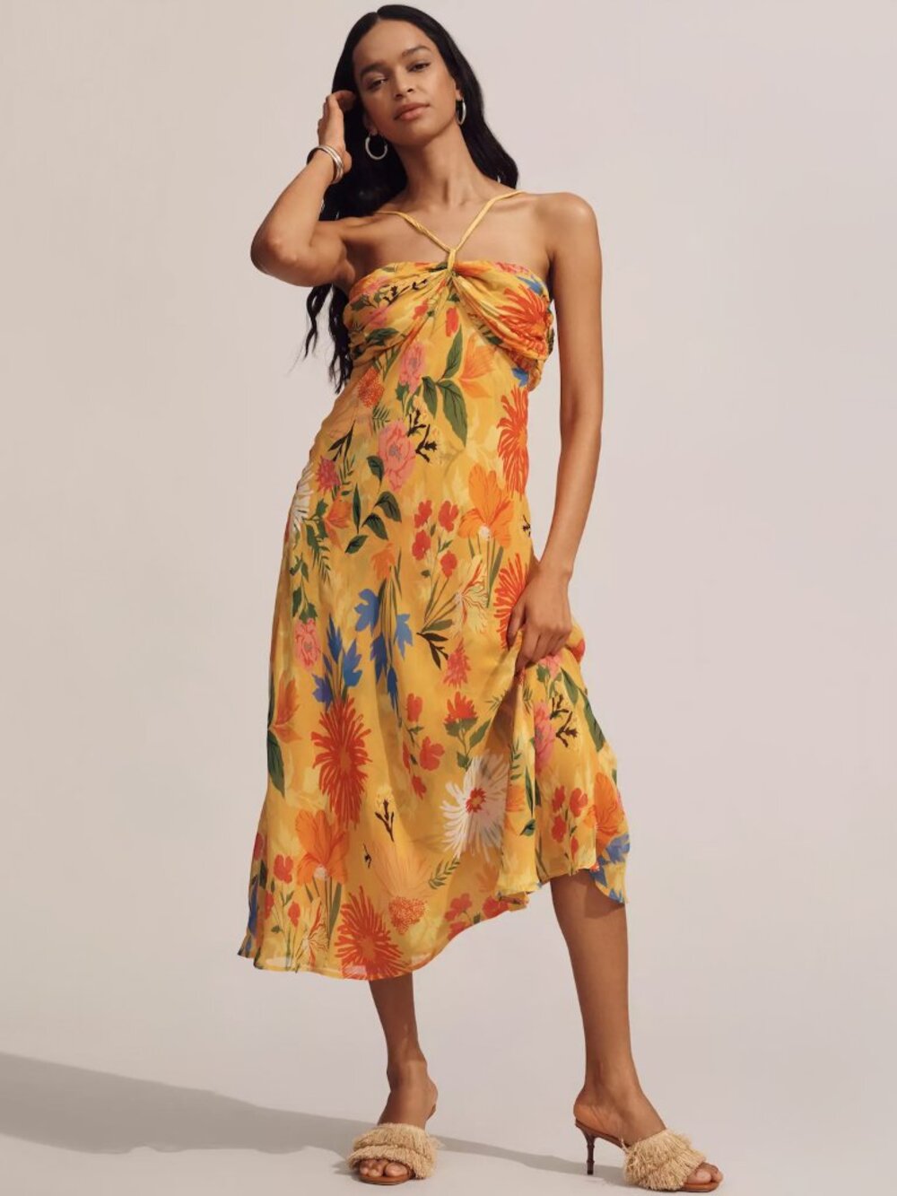 ANTHROPOLOGIE | Floral Halter Slip Dress | NWT